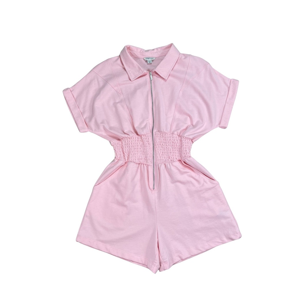 Habitual Kids Girls Pink Smocked Waist Romper Playsuit Size 16 Balletcore Dance